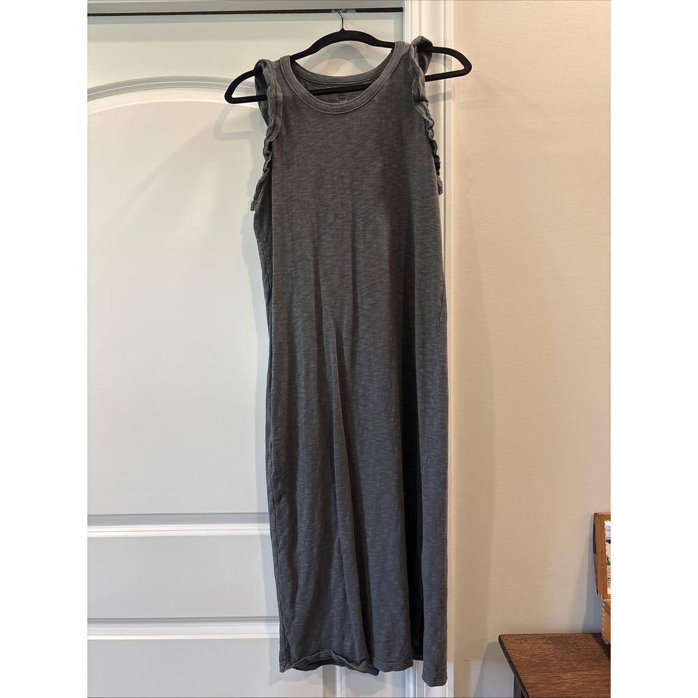 Universal Thread Dress Womens Size Medium Gray Ruffle Tank Midi Sleeveless